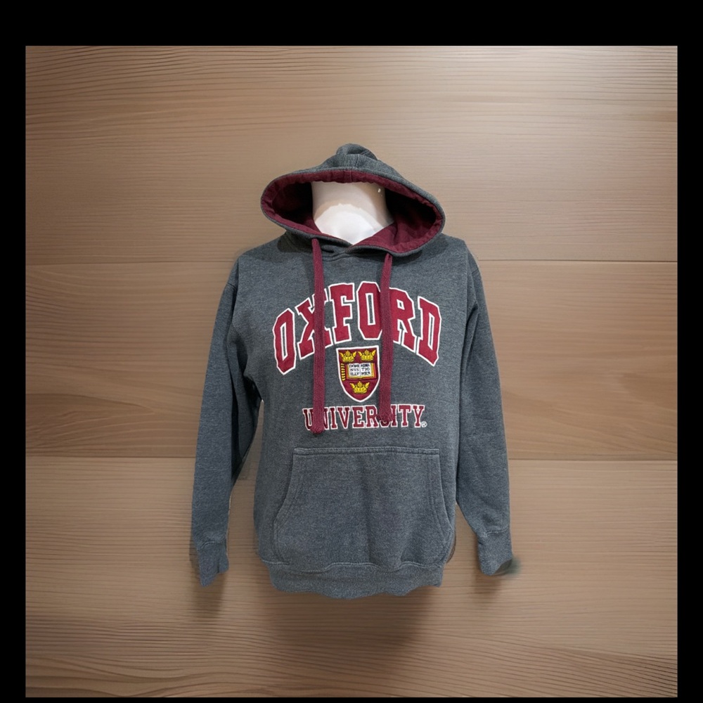 Oxford University Academic Official Merchandise Grey Pullover Hoodie Size Small